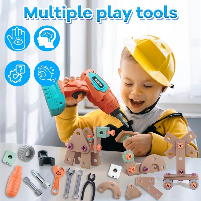 Youngsters' Tool Set - Educational Construction Toys with Drill, Pretend Play Belt for Boys & Girls - Perfect Birthday or Christmas Gift in Multiple Colors