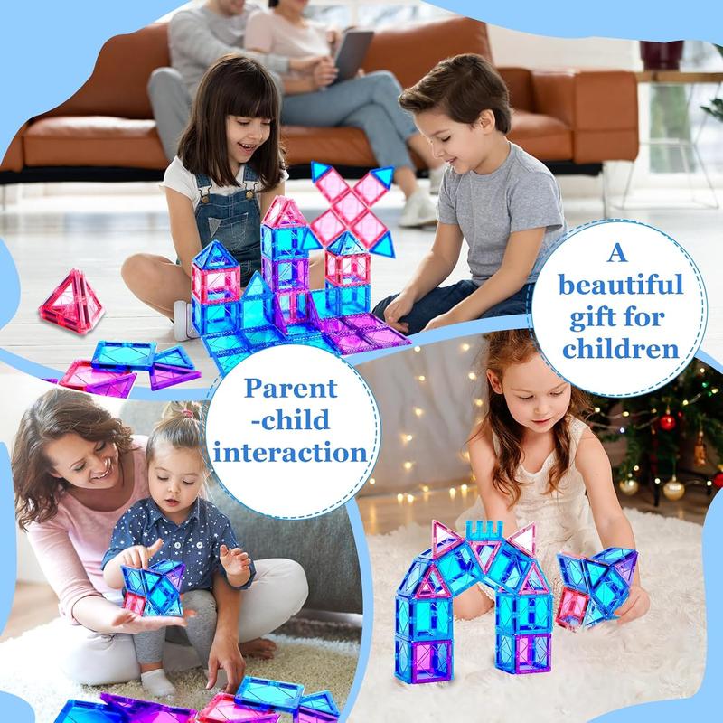 Magnetic Tiles Magnetic Building Blocks for Kids Ages 3+ Frozen Princess Castle Building Toys for Toddlers Christmas Birthday Gifts Toys for 3 4 5 6 7 8+Year Old Boys Girls