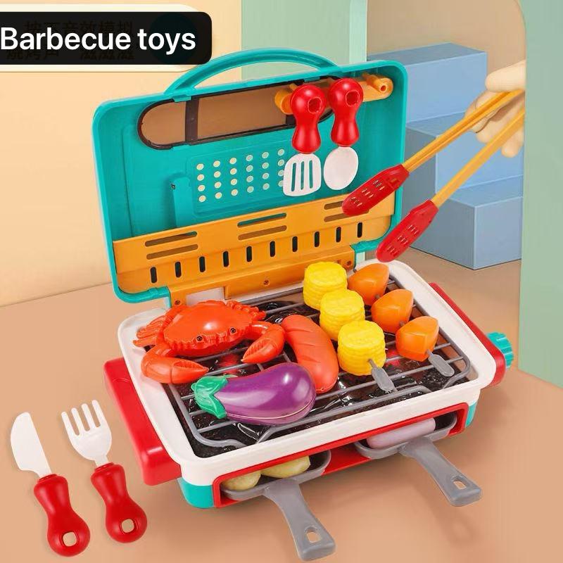 Kids Cooking BBQ Grill Playset: Backyard Barbecue Toy Set with Play Food Accessories – Perfect Kitchen Playset for Children’s Pretend Play