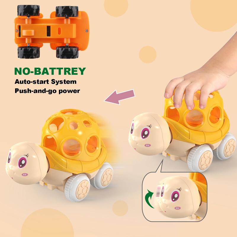 Cartoon Design Mini Car Toy, 3pcs set Push Type Friction Power Car Toy, Birthday Gift