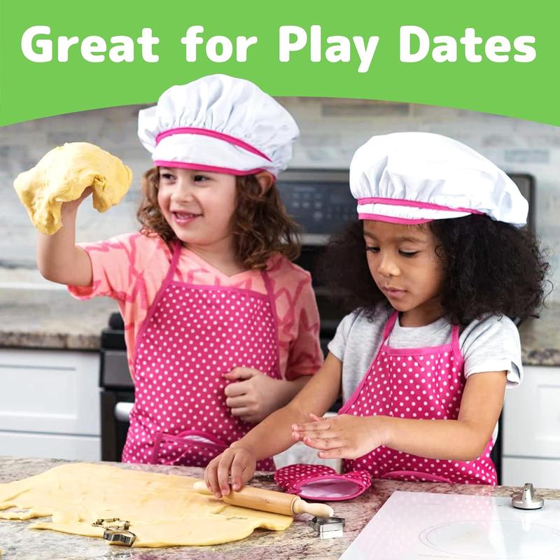 Kids Cooking and Baking Chef Set for Little Girls, Complete Cooking Sets, Toddler Dress Up and Pretend Play Dress Up Clothes for Girls