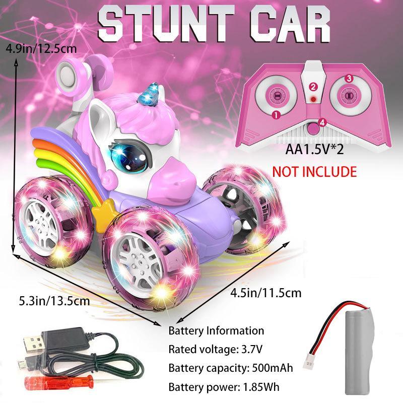 Remote Control Stunt Car, 1 Set 360° Rotating Four-wheel Drive Remote Control Car with LED Light, Electric Toy Car, Birthday Gift for Kids