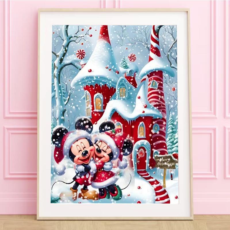 Mickey Mouse Pattern Diamond Arts Colorful Painting Kit without Frame, DIY 5D Diamond Arts Crafts Kit, Wall Art Ornaments for Home