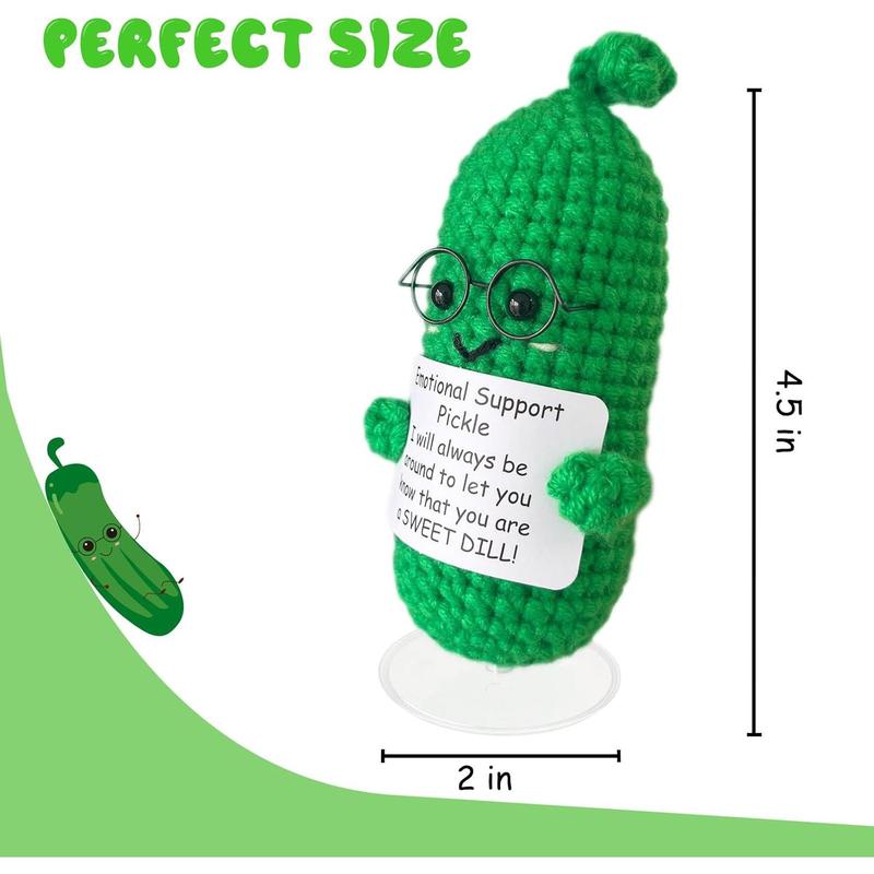 Advice from a Pickle Crochet Funny Gifts, Knitting Doll Ornaments, Funny Reduce Pressure Pickle Toy Birthday Gifts for Friends Women