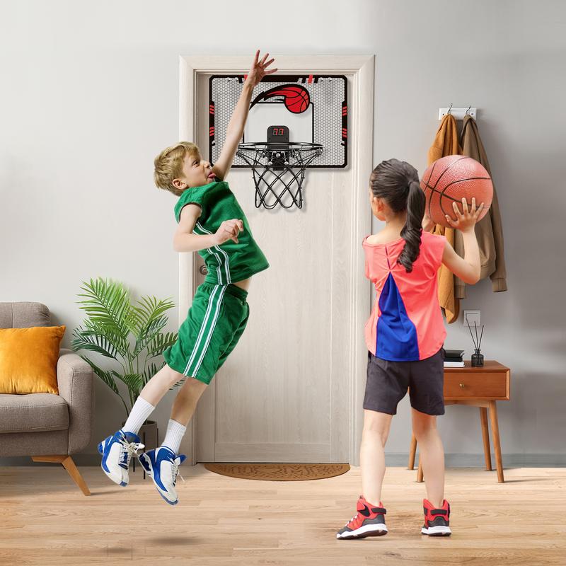 Toys Basketball Hoop Indoor, Mini Basketball Hoop with Scoreboard and Complete Accessories Over The Door Basketball Hoop Toys for Home and Office Door & Wall Basketball Toys Gifts for Kids Teens mini basketballhoop indoor basketball