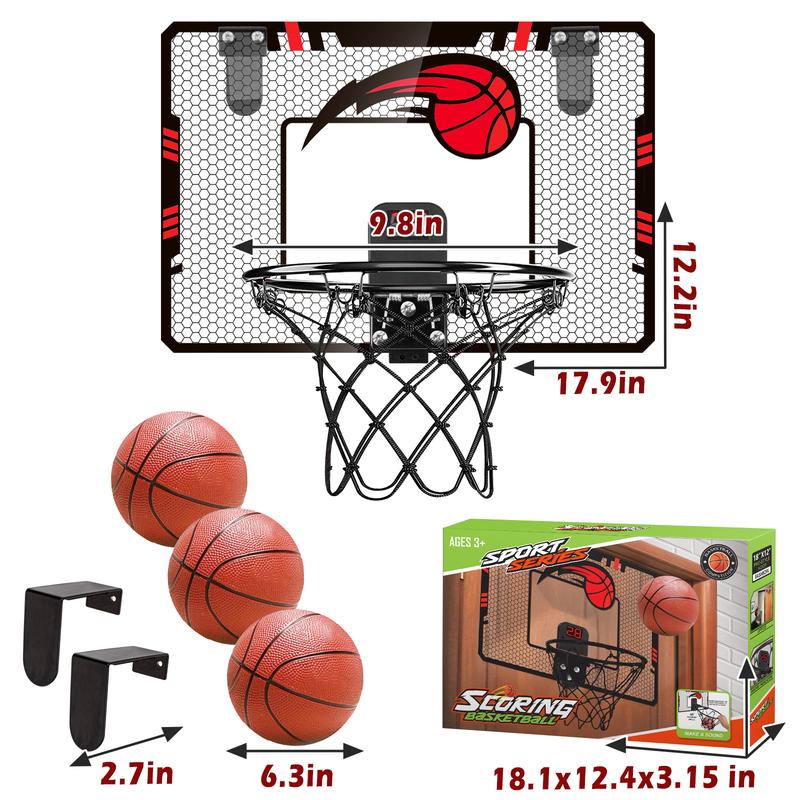 Toys Basketball Hoop Indoor, Mini Basketball Hoop with Scoreboard and Complete Accessories Over The Door Basketball Hoop Toys for Home and Office Door & Wall Basketball Toys Gifts for Kids Teens mini basketballhoop indoor basketball