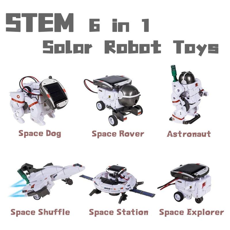 Stem Toys, 6-in-1 Space Solar Robot Kit Toys for 8+ Year Old Boys Educational Learning Science Building Toys Gift