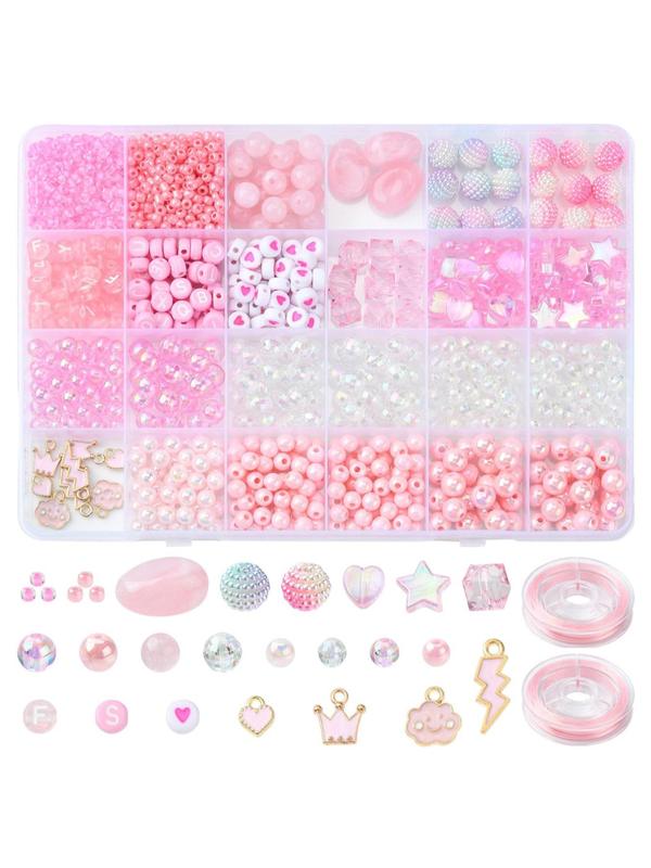 Cute Mixed Shaped Beads & Pendants, 1 Set DIY Jewelry Making Kit, Fashion Accessories for Bracelet & Necklace Making