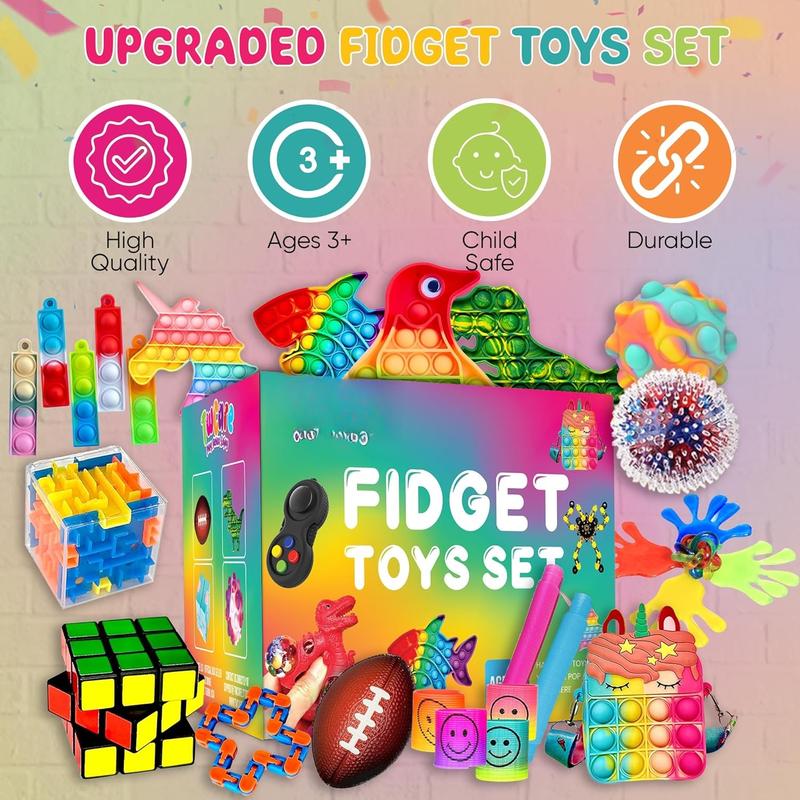 120 Pack Fidget Toys Set,Pop Sensory Party Favors Gifts for Kids Adults Boy Girl Stocking Stuffers Autistic Bulk Goodie Bag Filler Treasure Box Classroom Prizes School