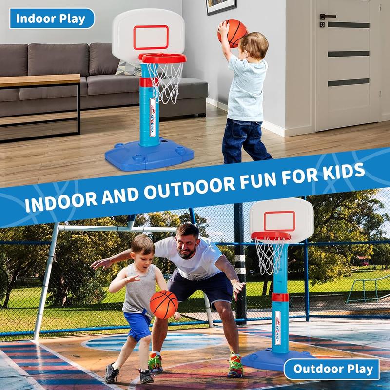 Toddler Basketball Hoop Indoor for Age 1-3, Adjustable Kids Basketball Hoop, Mini Basketball Hoop with 3 Balls for Outdoor Poolside, Birthday Christmas Sport Toys Gift for Baby Boys Girls Age 1 2 3 4