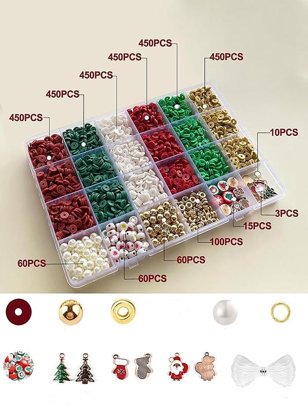 Christmas Themed Beaded Kit, Diy Jewelry Making Kit, Diy Jewelry Making Supplies for Bracelet Necklace Earrings Pendant, Diy Gifts Party Gifts for Women