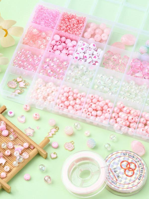 Cute Mixed Shaped Beads & Pendants, 1 Set DIY Jewelry Making Kit, Fashion Accessories for Bracelet & Necklace Making