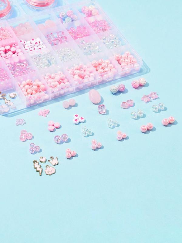 Cute Mixed Shaped Beads & Pendants, 1 Set DIY Jewelry Making Kit, Fashion Accessories for Bracelet & Necklace Making