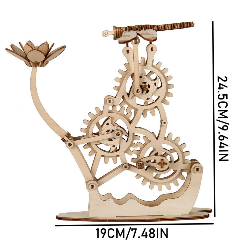 Wooden Dragonfly Toy 3D Puzzle Toy Creative DIY Assembly Mechanical Wood with Mortise and Tenon Structure Jigsaw Toy Ornament