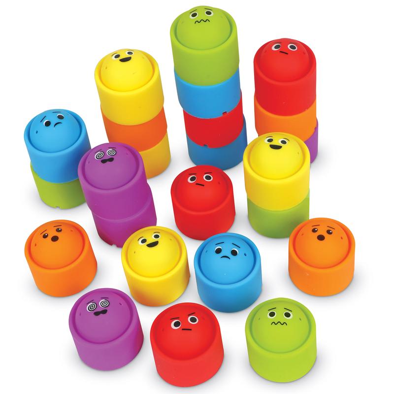 Learning Resources Rainbow Emotion Fidget Poppers Classroom Set, Ages 3+