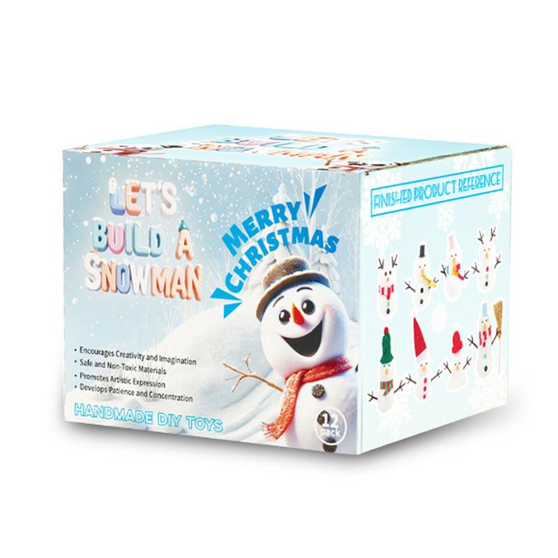 12pcs Christmas DIY Build Snowman Kit - Modeling Clay Snowman DIY Kit - Resin Soft Easy to Snowman DIY Kit for Christmas crafts Christmas Party Gifts