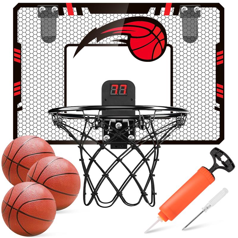 Toys Basketball Hoop Indoor, Mini Basketball Hoop with Scoreboard and Complete Accessories Over The Door Basketball Hoop Toys for Home and Office Door & Wall Basketball Toys Gifts for Kids Teens mini basketballhoop indoor basketball