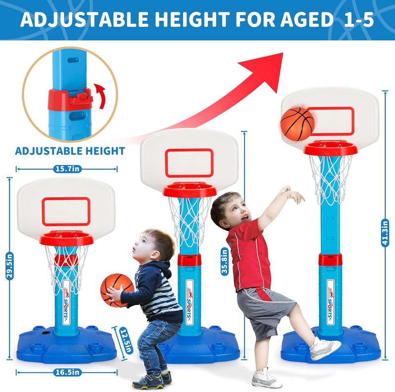 Toddler Basketball Hoop Indoor for Age 1-3, Adjustable Kids Basketball Hoop, Mini Basketball Hoop with 3 Balls for Outdoor Poolside, Birthday Christmas Sport Toys Gift for Baby Boys Girls Age 1 2 3 4