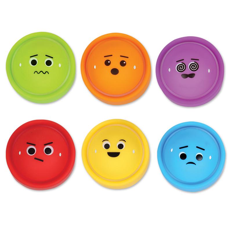 Learning Resources Rainbow Emotion Fidget Poppers Classroom Set, Ages 3+