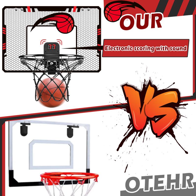 Toys Basketball Hoop Indoor, Mini Basketball Hoop with Scoreboard and Complete Accessories Over The Door Basketball Hoop Toys for Home and Office Door & Wall Basketball Toys Gifts for Kids Teens mini basketballhoop indoor basketball