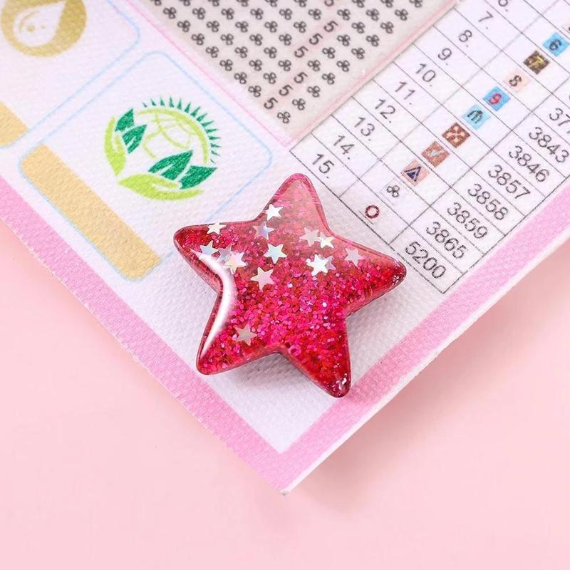 Random Color Diamond Art Colorful Painting Tool, Sparkling Star Magnet Cover, DIY Diamond Embroidery Accessories Canvas Protective Film Fixing Tool