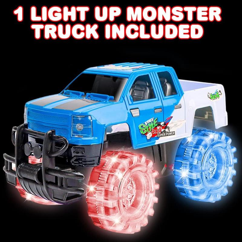 ArtCreativity Light Up Red Monster Truck, 1 Piece, 8 Inch Monster Truck Toy with Flashing LED Tires & Batteries, Push n Go Car Toys for Kids, Fun Gift for Boys & Girls Ages 3 & Up…