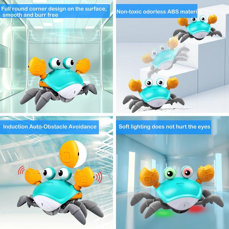 Electric sensing crab children's toy, automatic sensing crab, obstacle avoidance crawling toy, can crawl away simulated crabs