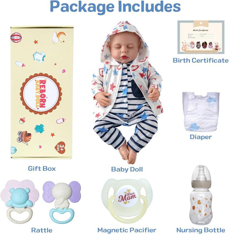 BABESIDE Ultimate Realistic Reborn Baby Dolls - 20 Inch Full Vinyl Newborn Dolls, Sweet Sleeping Real Life Dolls with Toy Accessory Gift Set Collection and Play Companion for Kids Age 3+