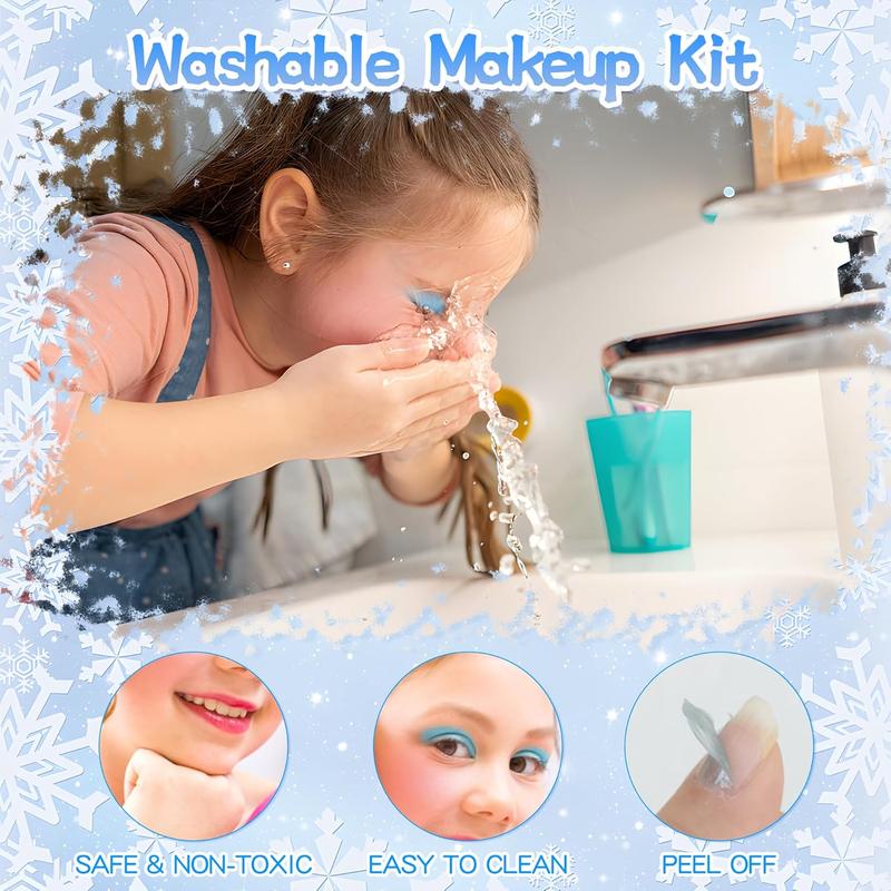 Christmas gift Kids Makeup Kit for Girl - 24 Pcs Real & Washable Kids Makeup Set, Safe & Non-Toxic Pretend Play Set Girls Gift Toys