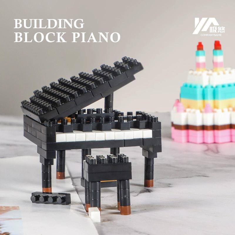 Mini Piano Design Building Block Toy, 126pcs box Creative Music Instrument Model, Musician's Creative Music Home Decoration Ornament