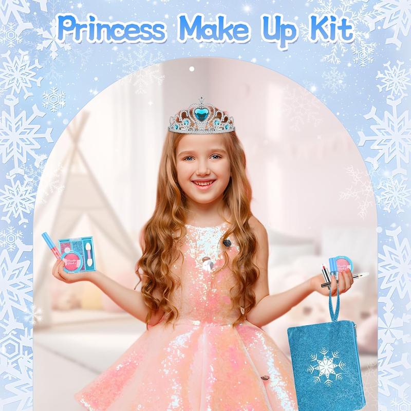 Christmas gift Kids Makeup Kit for Girl - 24 Pcs Real & Washable Kids Makeup Set, Safe & Non-Toxic Pretend Play Set Girls Gift Toys