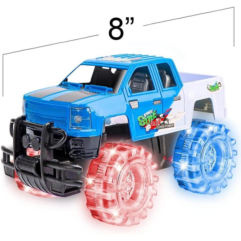 ArtCreativity Light Up Red Monster Truck, 1 Piece, 8 Inch Monster Truck Toy with Flashing LED Tires & Batteries, Push n Go Car Toys for Kids, Fun Gift for Boys & Girls Ages 3 & Up…