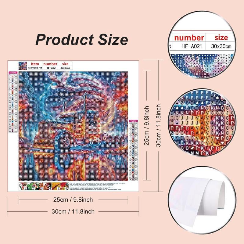 5D Colorful Truck Diamond Art Painting Kits for Adults,Eagle Diamond Art for Beginners, DIY Full Drill Flag Diamond Art Painting(12X12 inch)