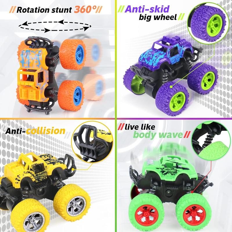 Hot Wheel Monster Trucks Toys, racing off-road trucks with huge wheel friction, shockproof vehicles for children, birthday gifts for boys and girls