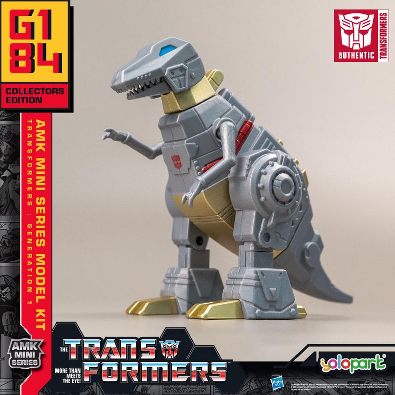 Transformers Toys: Grimlock - Generation 1 - 4.72 Inch Pre-assembled Model Kit from the YOLOPARK AMK MINI Series