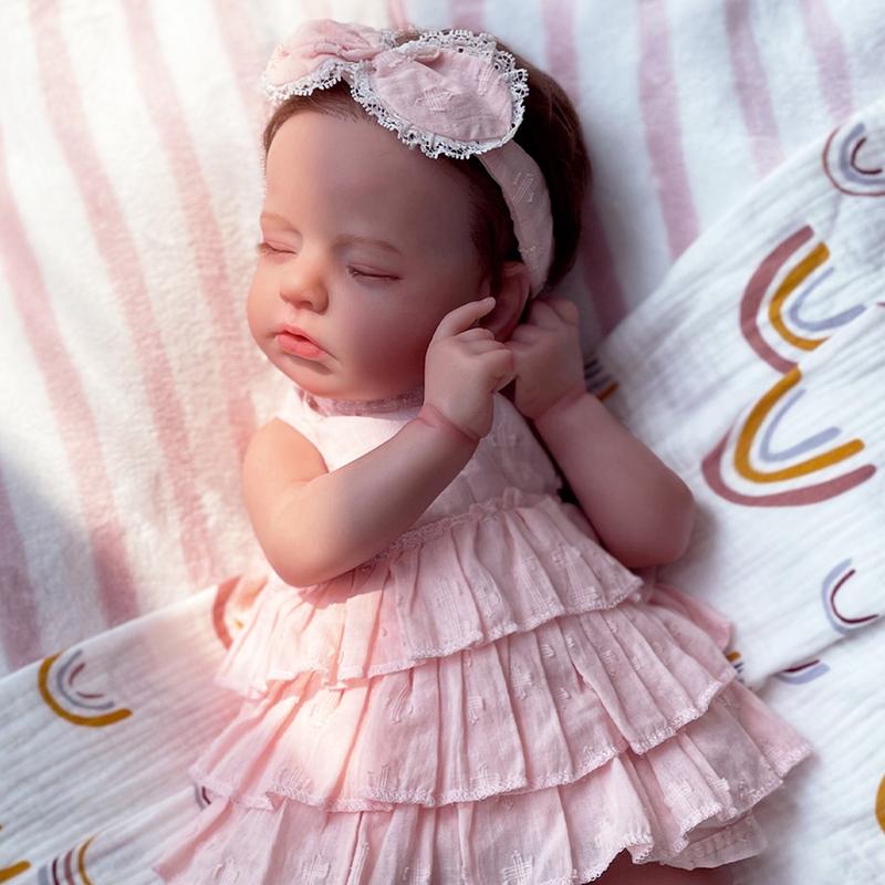 Wooroy Realistic Reborn Baby doll - Birthday Gift, Girl Gift, Kids Gift, Christmas Gift, Big Sister Gift, Lifelike Baby , 20'' Doris Sleeping Soft Weighted Reborn , Handmade Newborn Baby , Gift Toys for All Ages and Occasions.