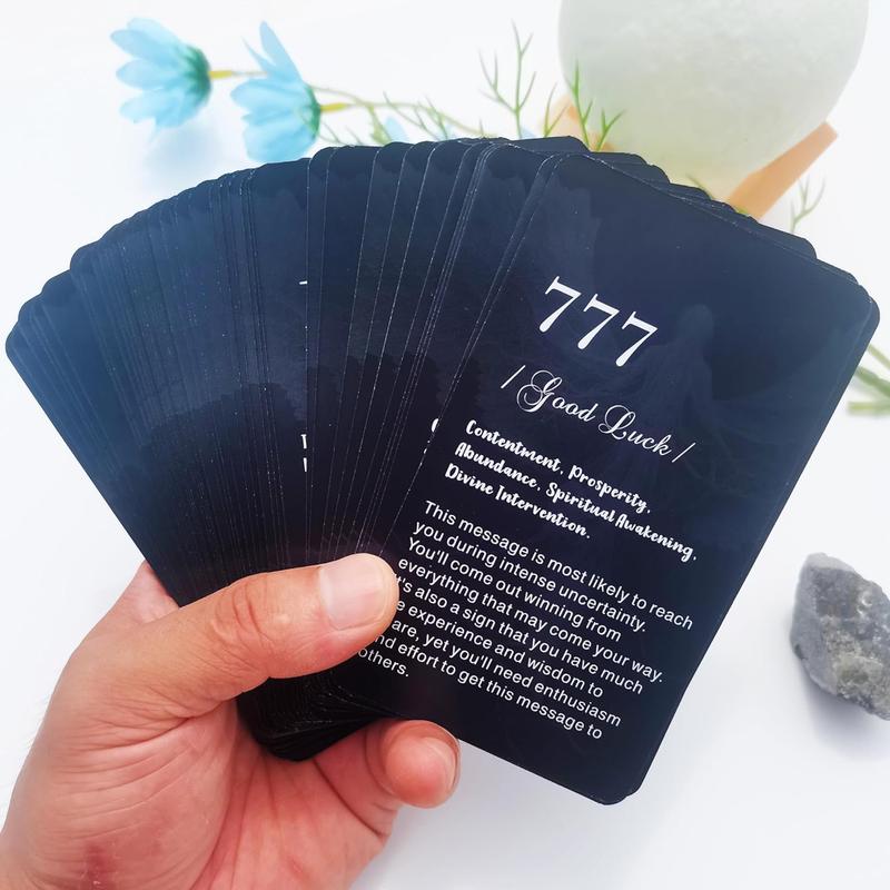 Angel Number Oracle Cards: 56 Oracle Card Deck with angelic messages for your higher self, divination tool for oracle reading, psychic reading, fortune, tarot card deck