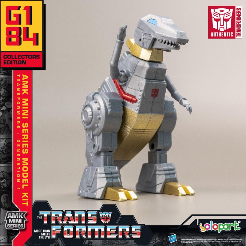 Transformers Toys: Grimlock - Generation 1 - 4.72 Inch Pre-assembled Model Kit from the YOLOPARK AMK MINI Series