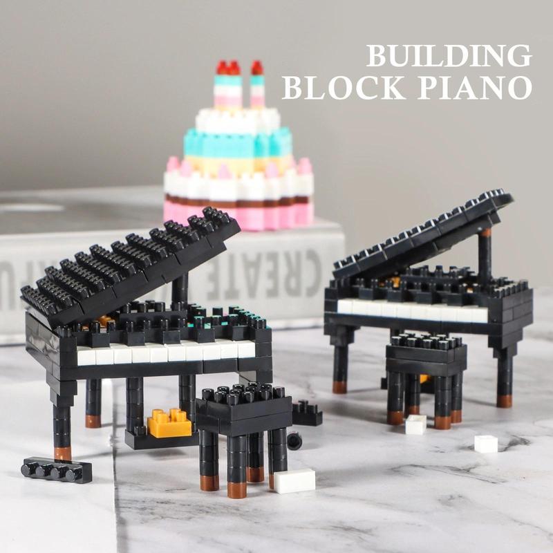 Mini Piano Design Building Block Toy, 126pcs box Creative Music Instrument Model, Musician's Creative Music Home Decoration Ornament