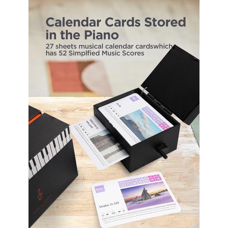 2025 Piano Calendar With Musical Lyrics Mini Piano with 52 Sheet Music on 28 Cards Advent Calendar for Fans, Family and Friends!