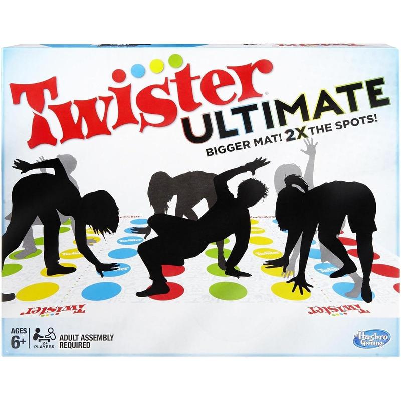 Twister Ultimate: Bigger Mat, More Colored Spots, Family, Kids Party Game Age 6+; Compatible with Alexa ( Exclusive)