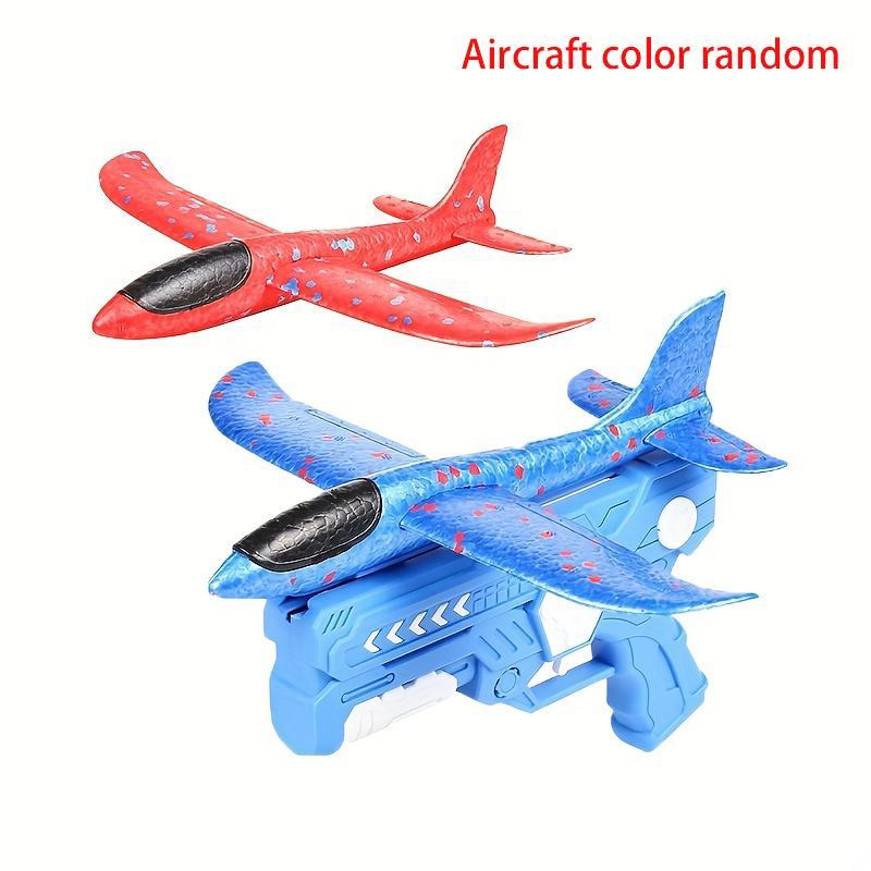 Airplane Shooter Toy, 1 Count Bubble Plane Launcher with 1 Count Random Color Aircraft, Outdoor Shooting Toy for Kids