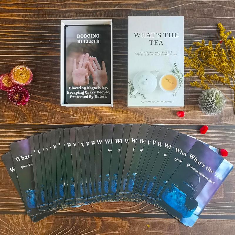 What's The Tea Oracle: Gossip and fun oracle card deck- 80 Card set, Get the tea on the situation, love readings, oracle readings, tarot reading, psychic, tarot card deck, unique tarot