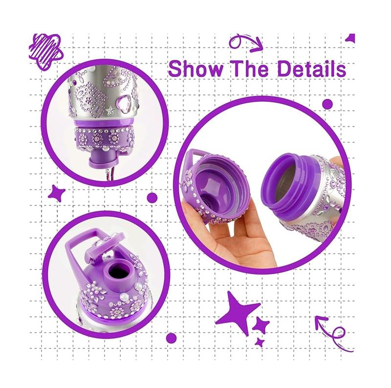 Decorate Your Own Water Bottle Kits for Girls Age 4-6-8-10-12, Water Bottle for Girls, Birthday Gifts for Girls 4-6-8-12, Arts and Crafts Toys Gifts for Girls, Diamond Painting Kits