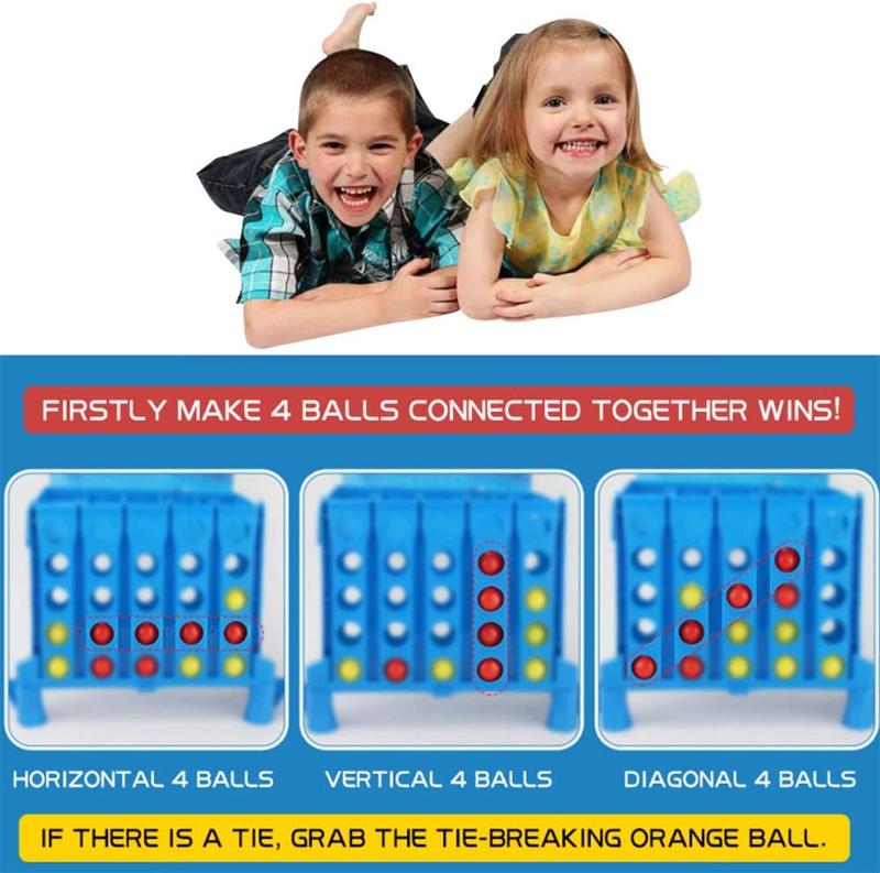 Bounce 4 in a Row - Travel Friendly Storage Case- Classic Board Games w Twist - Line Up 4 Classic Game - Strategical Thinking and Aim Practice - Portable Toys for Boys and Girls Ages 6+