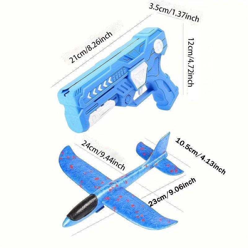 Airplane Shooter Toy, 1 Count Bubble Plane Launcher with 1 Count Random Color Aircraft, Outdoor Shooting Toy for Kids