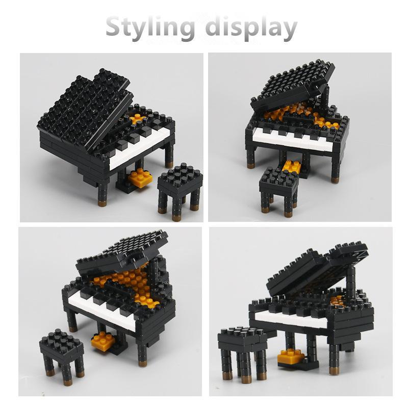 Mini Piano Design Building Block Toy, 126pcs box Creative Music Instrument Model, Musician's Creative Music Home Decoration Ornament