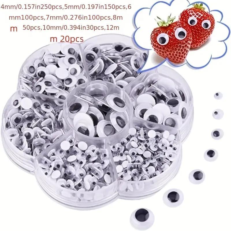 Mixed Size Sticky Eye (700pcs box), Self Adhesive Wiggle Googly Eyes, DIY Scrapbooking Craft for Card Making Decoration