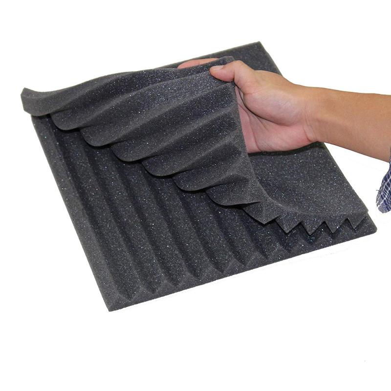 12Pack Acoustic Panels 1 X 12 X 12 Inches - Acoustic Foam - High Density- Soundproof Studio Wedges - Charcoal