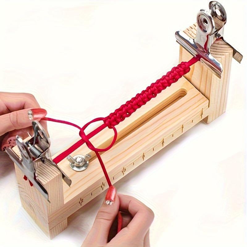 Wooden Bracelet Making Tool, 1 Set Adjustable Paracord Bracelet Making Accessories, DIY Bracelet Making Tool for Home & School, Christmas Gift